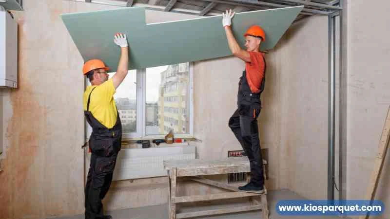 tahap memasang plafon GRC